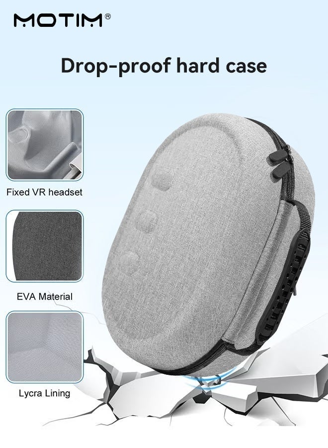 موتيم حقيبة حمل Meta Quest 3s/Ocuius Quest VR3، حقيبة حمل صلبة مقاومة للصدمات للألعاب للسماعات الرأسية وأجهزة التحكم باللمس، مناسبة للسفر والتخزين المنزلي - Image 3